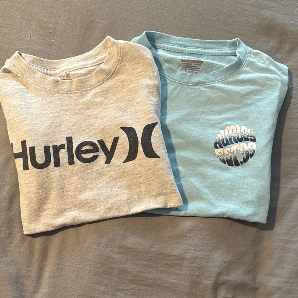 Hurley Kids' Light Gray and Aqua Tees